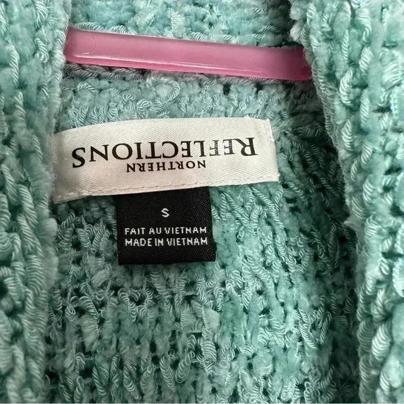 Northern Reflections Cowl Neck Sweater Greenish-Blue  Size Small - Picture 7 of 16